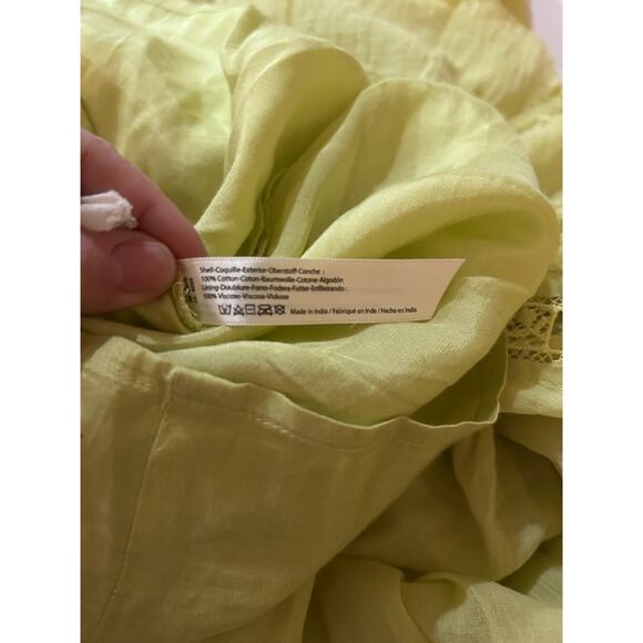 Free People FP One Verona Mini Dress SZM Lace Square Neck Romantic Yellow - Picture 8 of 10